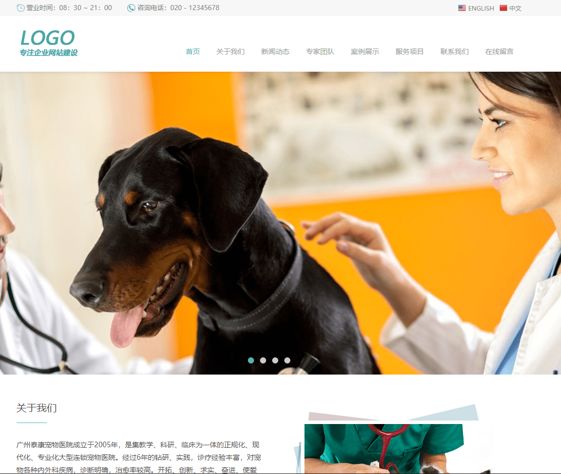 响应式自应式宠物医院网站html模板